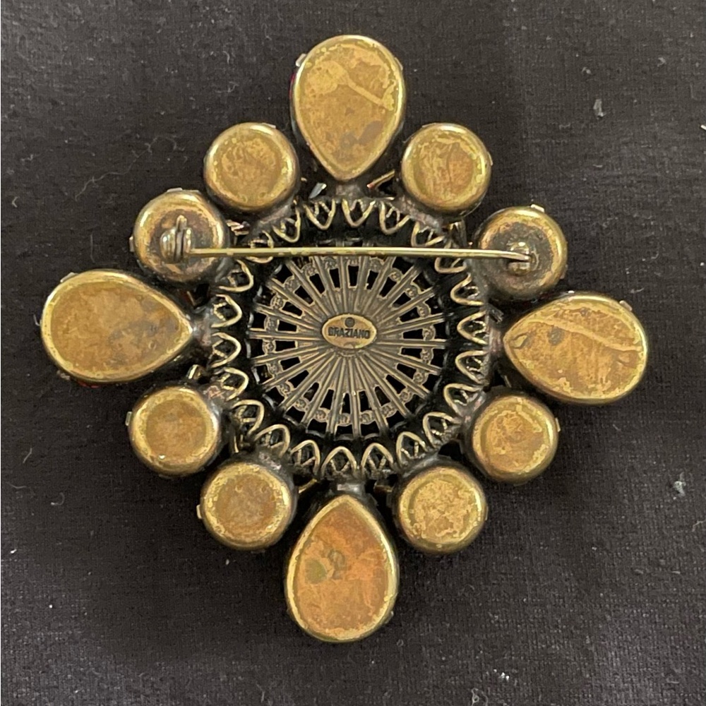 Vintage Rj Graziano Ruby Red Raspberry Rhinestone… - image 2